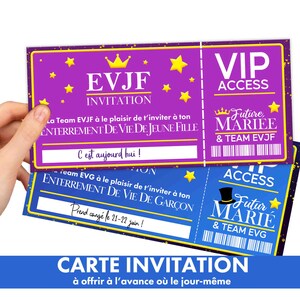 EVJF - EVG - Invitation -  jeux enterrement de vie de jeune fille enterrement de vie de garçon - mariage futur marié future mariée