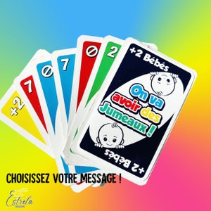 CARTE UNO Annonce grossesse BÉBÉ Jumeaux Tu vas être tonton tata Parrain marraine ? Annonce grossesse originale carte times up mille bornes