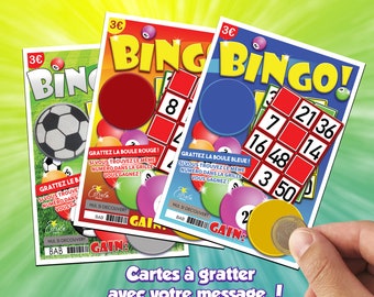 CARTE à GRATTER PERSONNALISABLE ! Annonce grossesse / Tu vas être tonton / tata / demande Témoin / Parrain, marraine,. jackpot bingo