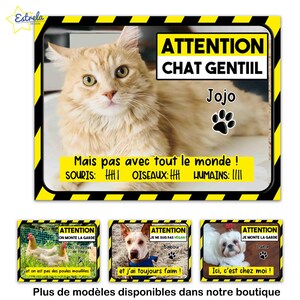 PLAQUE HUMOUR CHIEN chat poule affiche personnalisée attention chien méchant je monte la garde