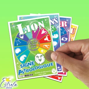 Ticket à gratter annonce grossesse Signe Astrologique  Tu vas être papy  mamie tata tonton grand frere grande soeur astro