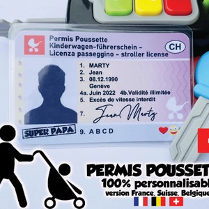 PERMIS POUSSETTE à personnaliser Boite à papa futur papa future grande soeur futur grand frere 10 commandements image 10