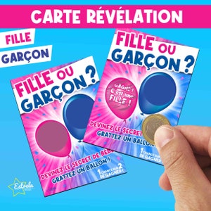 4 cartes + 4 cartes offertes !! Carte à gratter ! "FILLE" ou "GARCON" ??  Annonce sexe bébé!