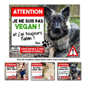 HUMORVOLLES TELLER HUND Katze Henne personalisiertes Plakat Vorsicht vor dem gemeinen Hund Ich bin auf der Hut
