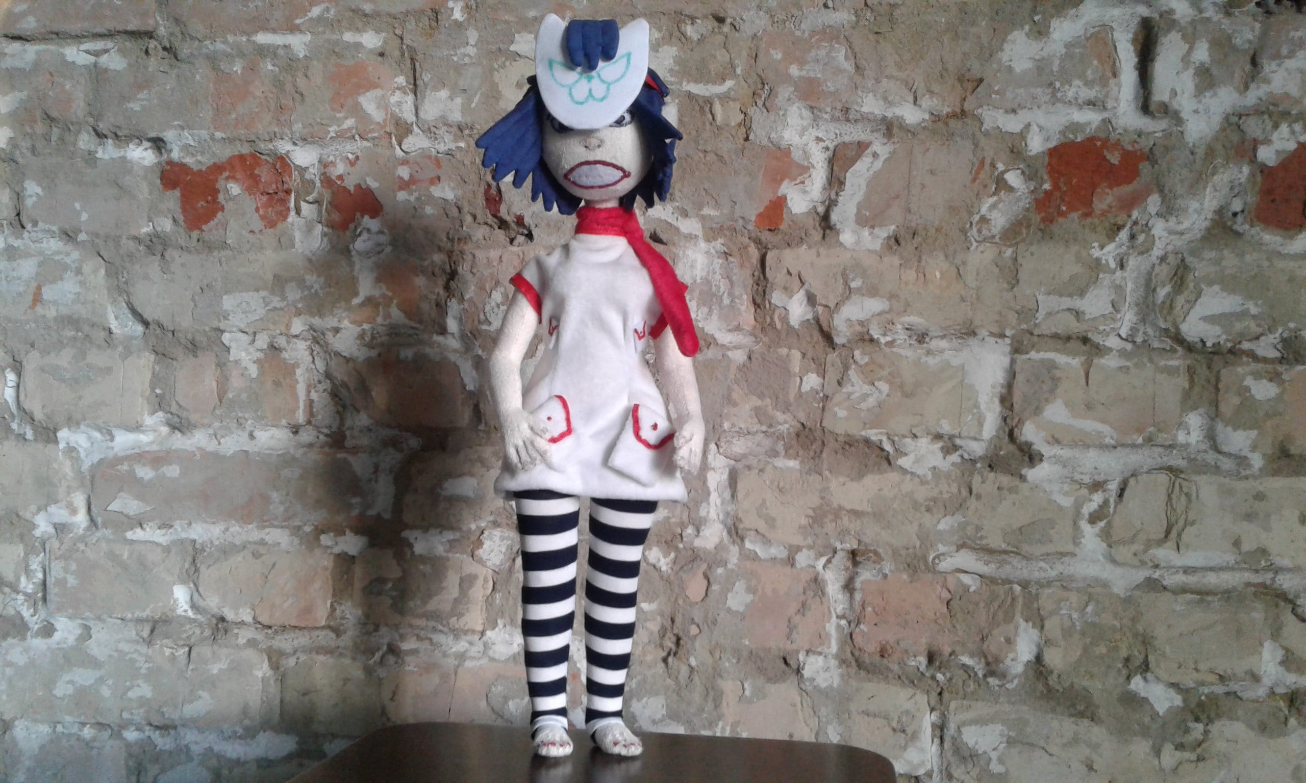 Noodle from The Gorillaz.Custom plush. Toy made from drawing. Etsy