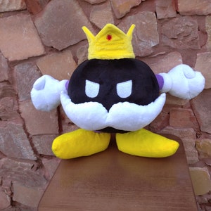 Custom plush inspired by King Bob-omb Super Mario party plush minky 30 cm made to order