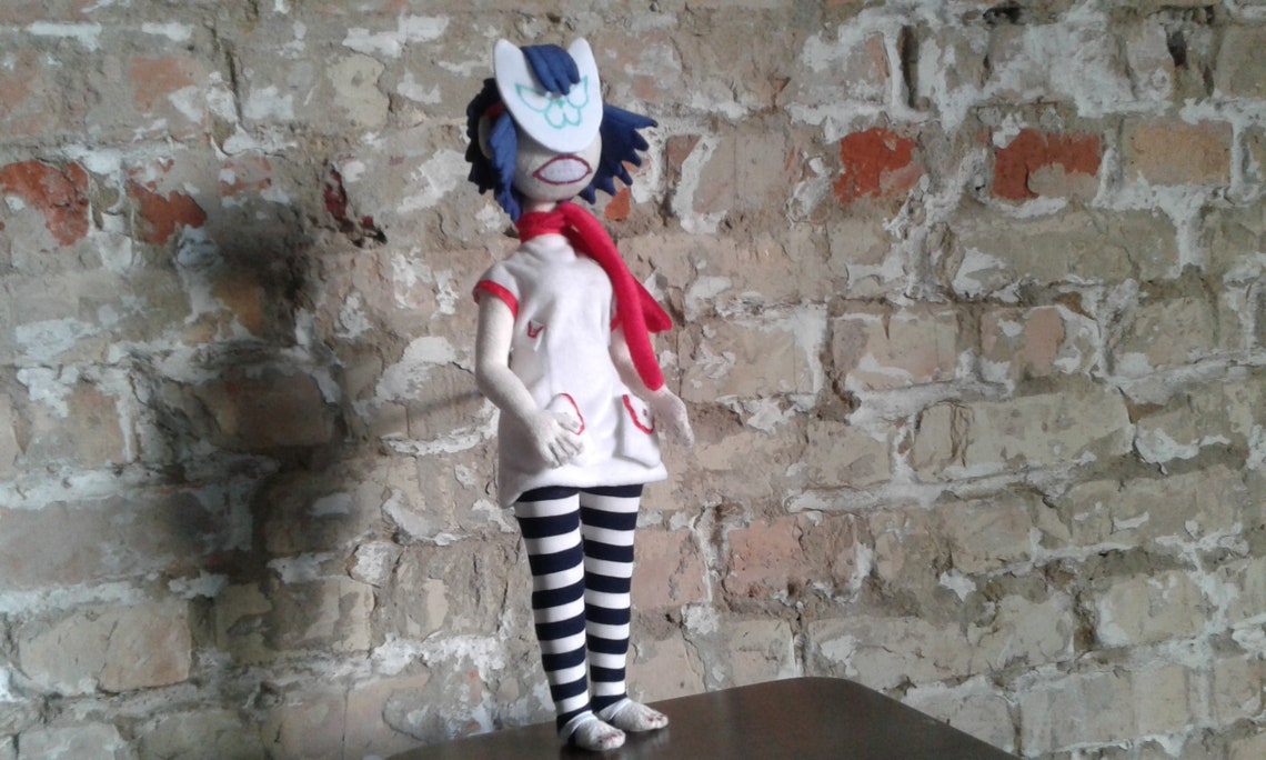Noodle From the Gorillaz.custom Plush. Toy Made From Drawing. Etsy