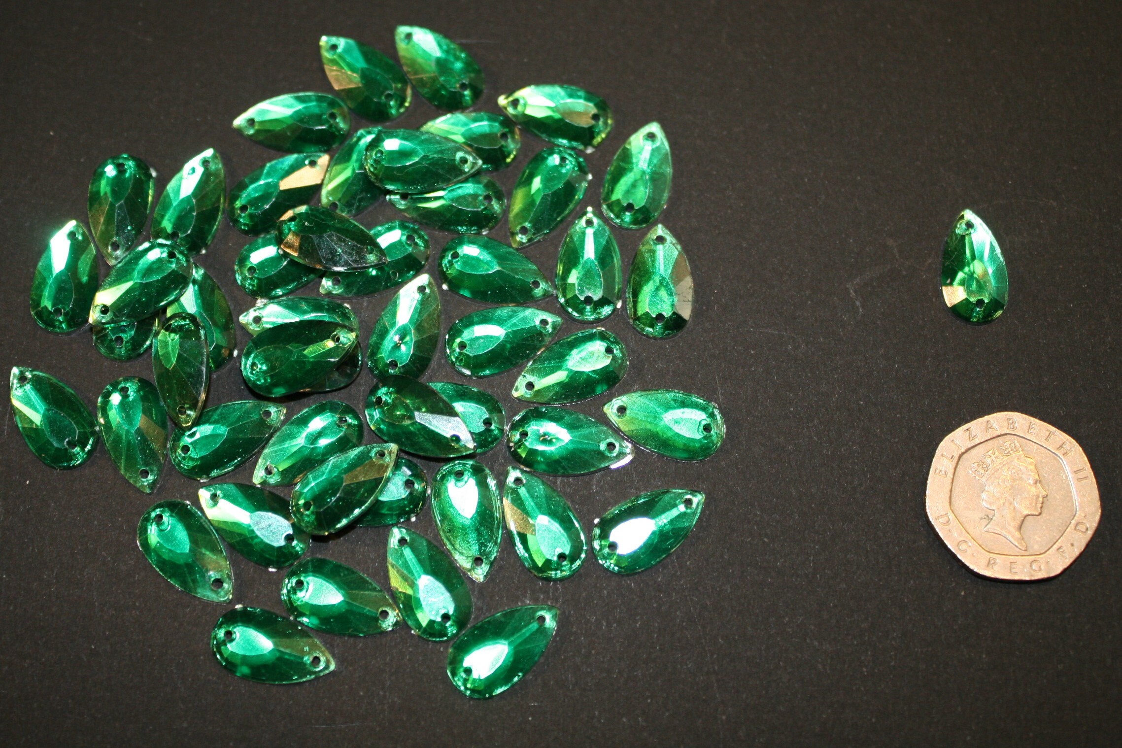 100 Teardrop Rhinestone Gems Faceted Flatback Sew on - Etsy