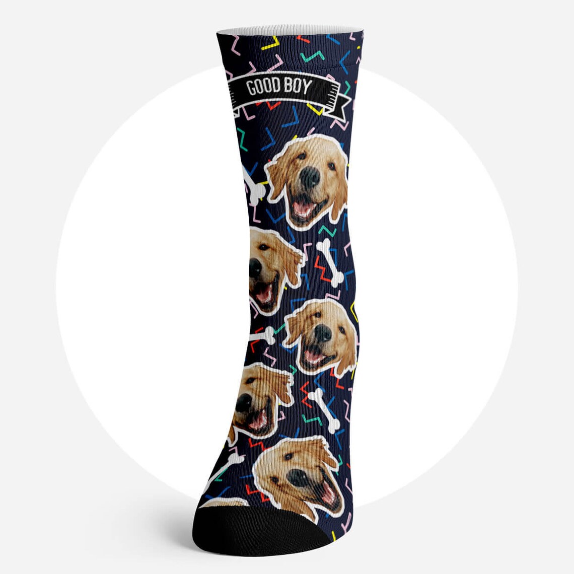 Retro 90er Personalisierte Socken mit Dir oder deinem Hund Etsy
