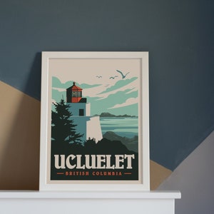Affiche de voyage rétro Ucluelet - Téléchargement instantané