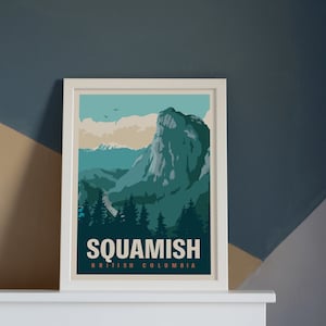 Vintage Squamish Travel Poster - Printable