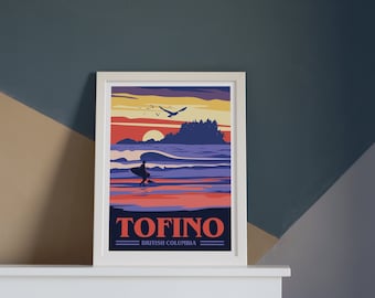 Vintage-Inspired Tofino Travel Poster - Digital Download