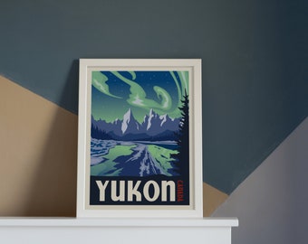 Vintage Yukon Travel Poster - Instant Download