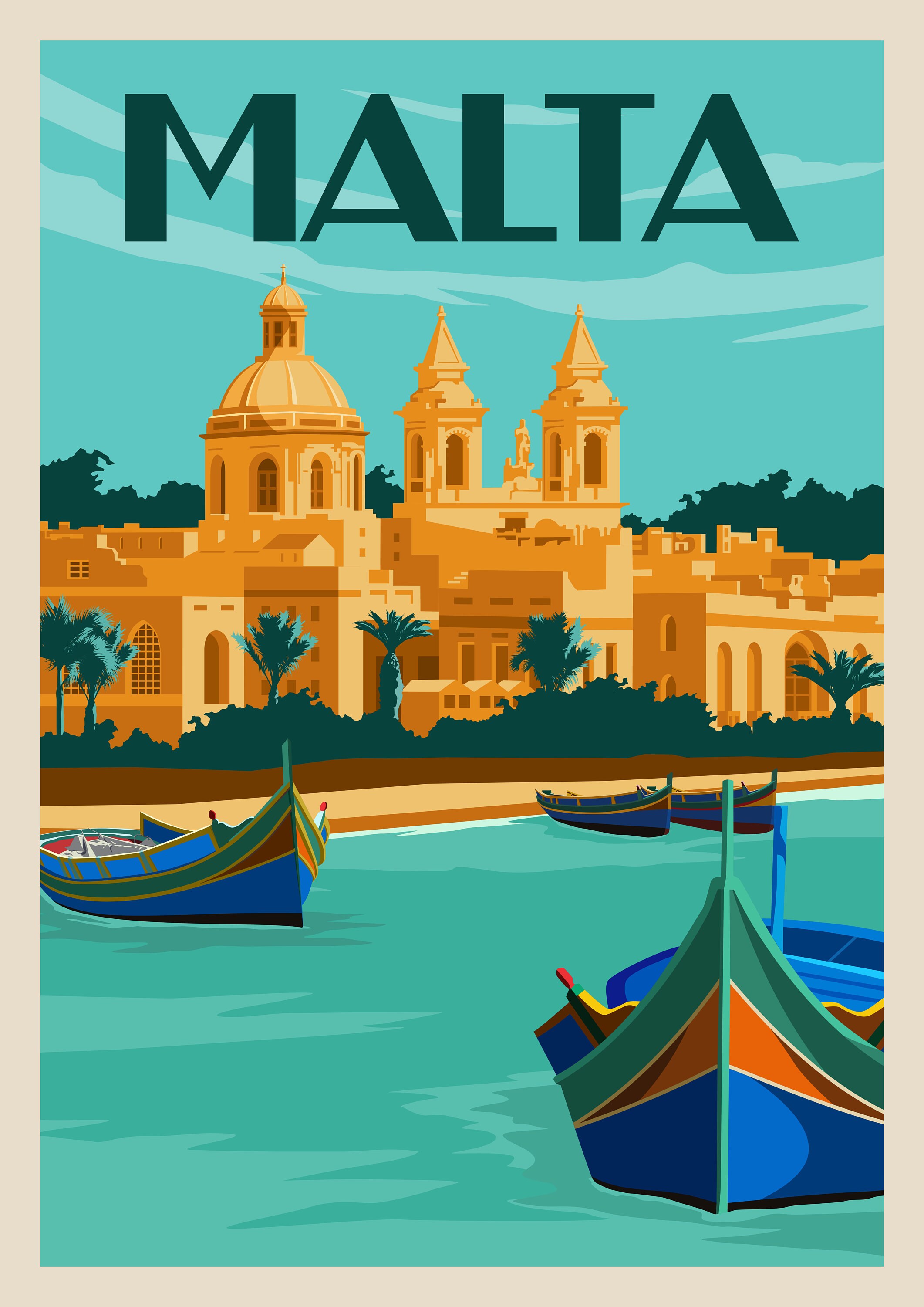 Vintage Malta Travel Poster Printable Etsy
