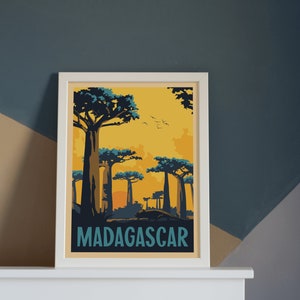 Retro Madagascar Travel Poster