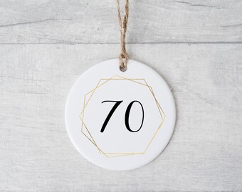 70th birthday ceramic decoration, 70th birthday gift, 70th  keepsake, 70, gifts for her, gifts for him, belated birthday, happy birthday