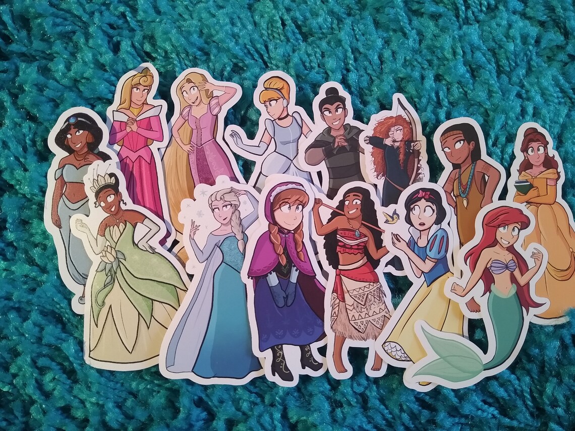 disney princess 8mm stickers etsy