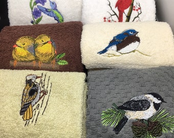 **NEW** Handmadep Springtime Birds Hanging Kitchen Fridge Hand Towel #2372