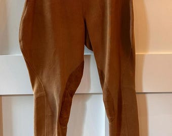 Vintage Equestrian Jodhpurs – Brown / Whiskey Twill w/ Suede Knee Patches