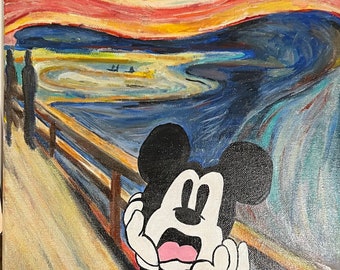 Mickey Mouse The Scream 16*12 inch Acrylic Painting