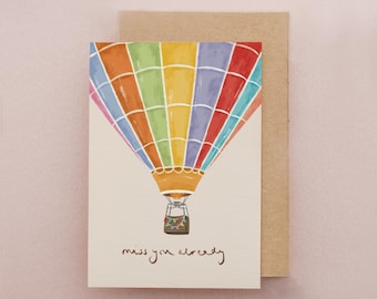 Good Luck Card, Miss You Already, Hot Air Balloon, Cards for Friends, Leaving Card
