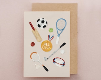 Sports Lover Father's Day Love Dad Football Golf Card