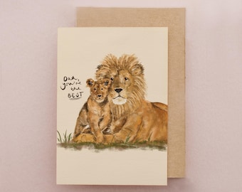 Lions Father's Day Love Dad Animal Daughter Son Card