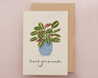 Thank You Card, Plant Lovers, Friendship, Gratitude, Appreciation Card