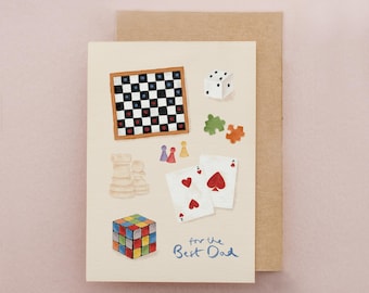 Father's Day Card, Board Games, Gamers, Cards for Dads
