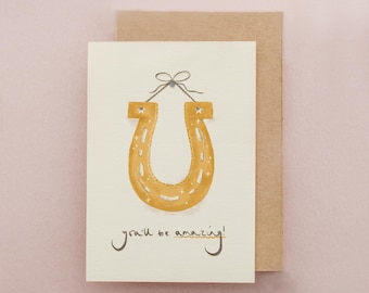 Good Luck Card, Lucky Horseshoe, Exams, Driving Test, New Job, Everyday Card