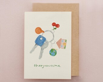 New House Keyrings Housewarming Moving Home Friendship Card