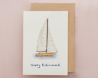 Retirement Card, Goodbye, Good Luck, Leaving, Cards for Grandparents, Sailboat