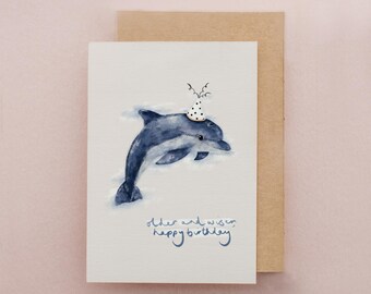 Birthday Card, Dolphin, Kids Birthdays, Older and Wiser, Animal Card
