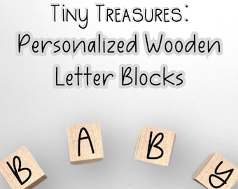 Minimalist Engraved Wooden Letter Blocks customizable - 3/4 inches
