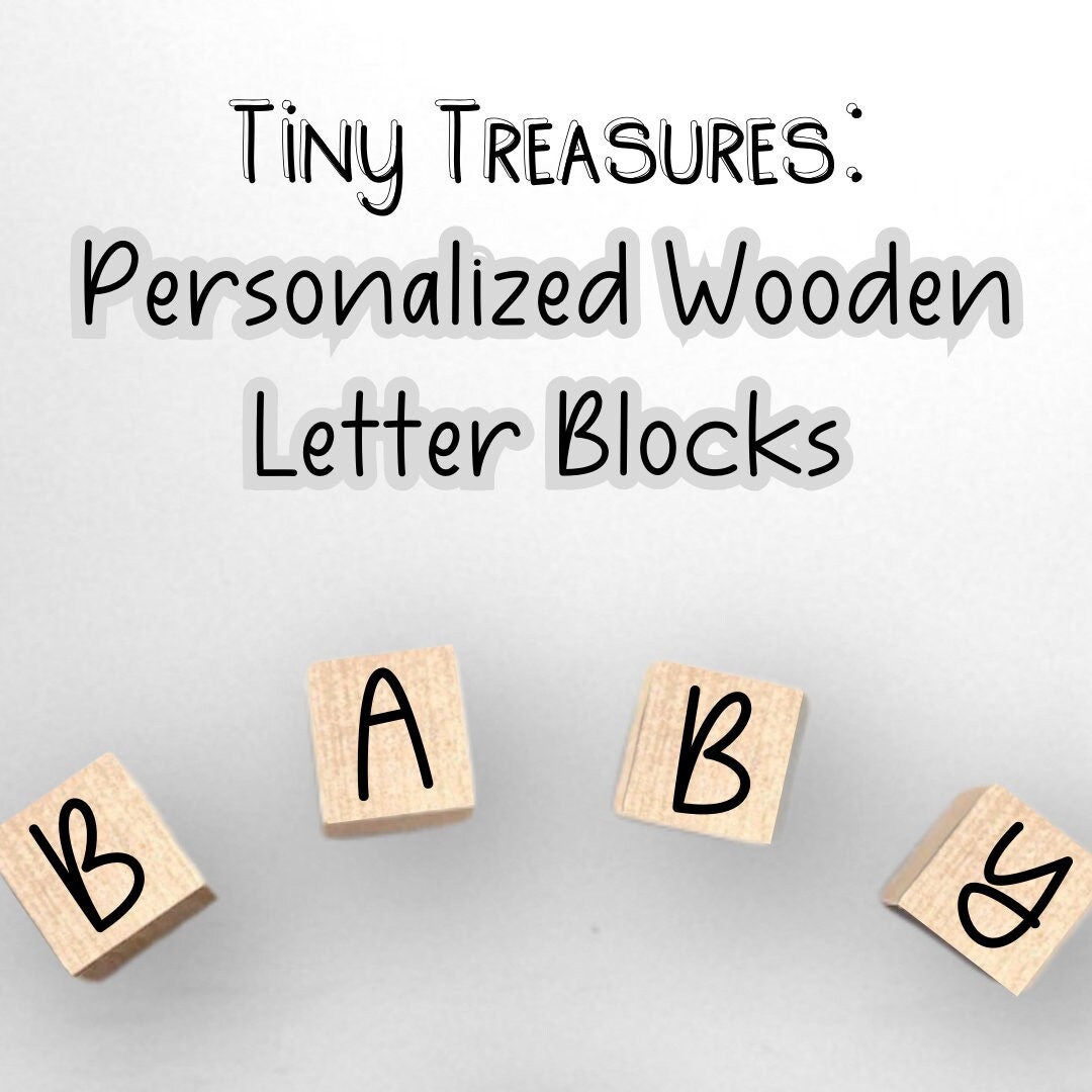 Minimalist Engraved Wooden Letter Blocks Customizable - 3/4 Inches - Etsy