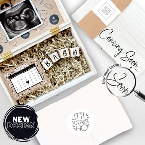 Pregnancy Announcement Gift Box Engraved Personalized Keepsake  Parents To Be Baby Coming Soon Expecting Reveal for Daddy and Grandparents