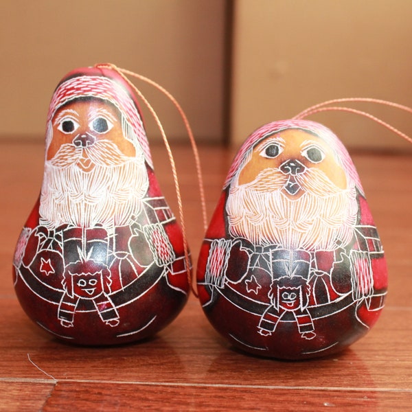 Jolly 'Ole St. Nick Gourd Ornaments (Set of 2)