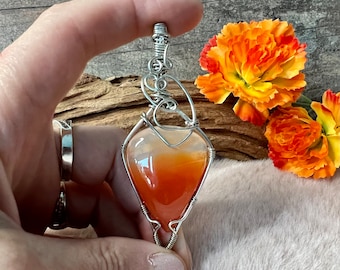 Carnelian Pendant, Unique Handmade Jewelry