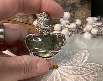 Labradorite pendant, unique handmade jewelry, gift idea