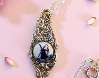 Colgante creado con cuchara, para ella, regalos, molino de porcelana
