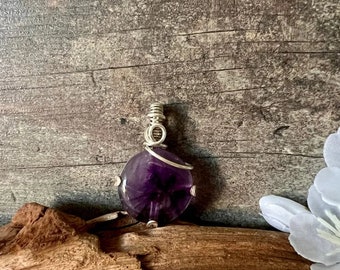 "Amethyst" pendant, unique jewelry, handmade, gift idea, woman, natural stone