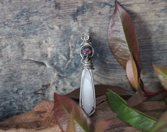 "Rock Crystal - Skull" pendant, unique handmade jewelry
