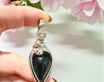 Colgante de obsidiana de ojo celestial, joyería única hecha a mano