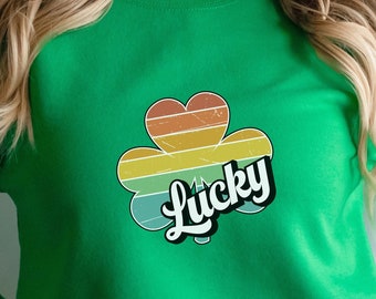 Chemise rétro arc-en-ciel de la Saint-Patrick : mélange poly/coton doux