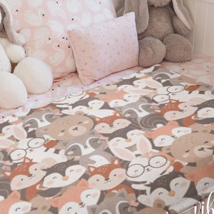 Baby Wald Plüsch Decke, Baby Decke, Baby Kinderzimmer, Wald Kinderzimmer, Baby-Dusche-Geschenk, Baby Tiere, Wald Decke, Baby Geschenk