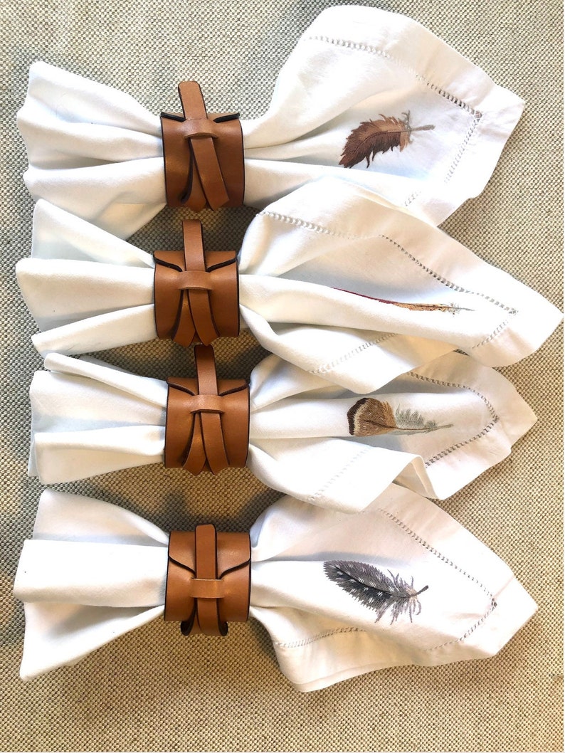 Beautiful Leather Napkin Rings Etsy
