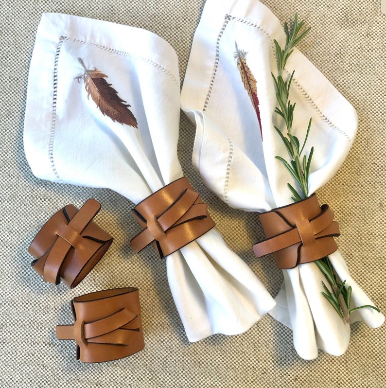Beautiful Leather Napkin Rings Etsy