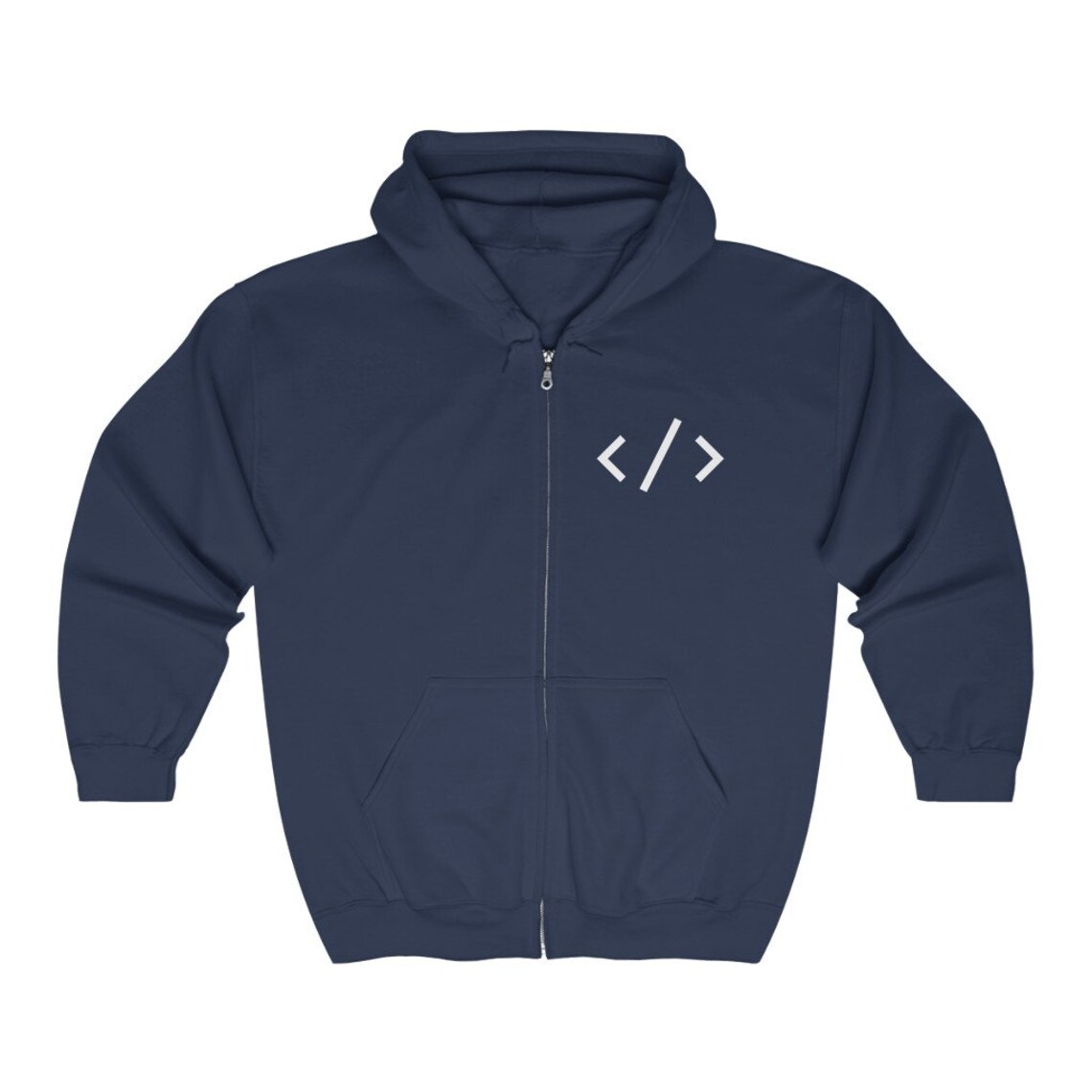 JSX Brackets Lapel Unisex Full Zip Hoodie Etsy