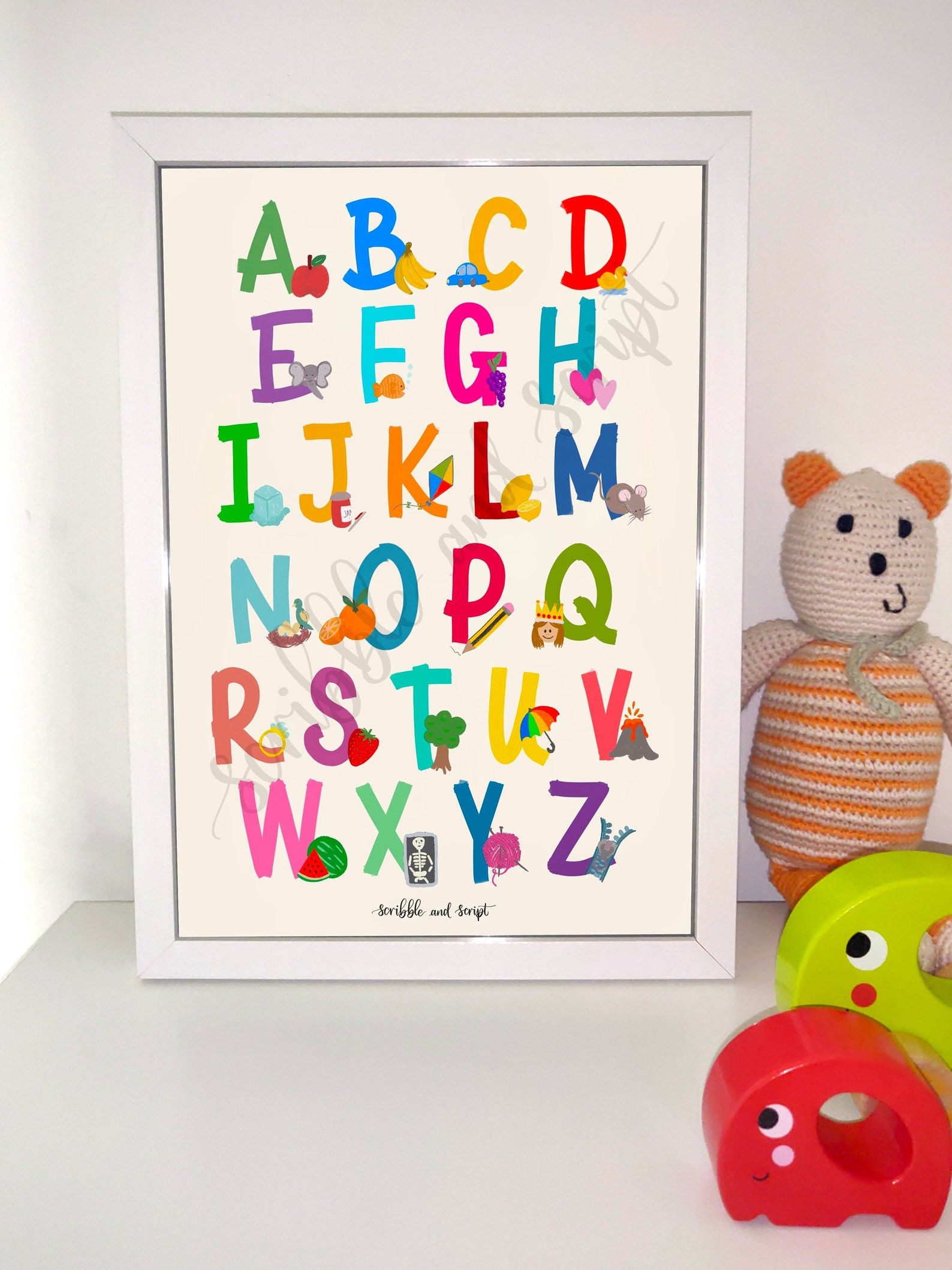 Alphabet Digital Print Baby/Toddler Nursery Print Etsy