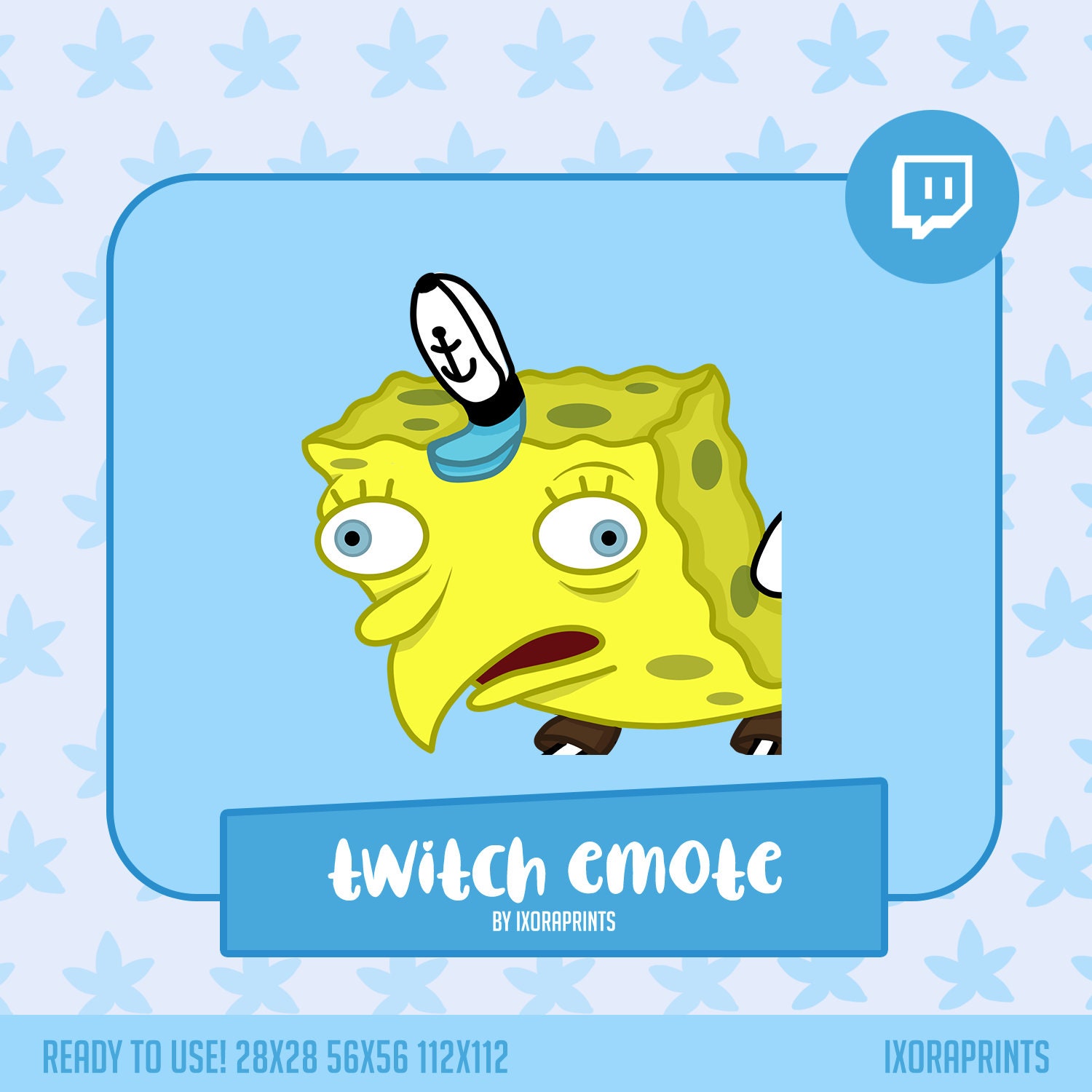 Download Mocking Spongebob Meme Twitch Emote For Streaming Emote For Etsy